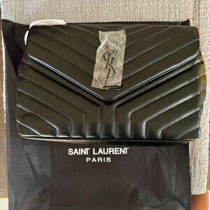 Designer NWT Loulou Bag Black with Black Chain Medium